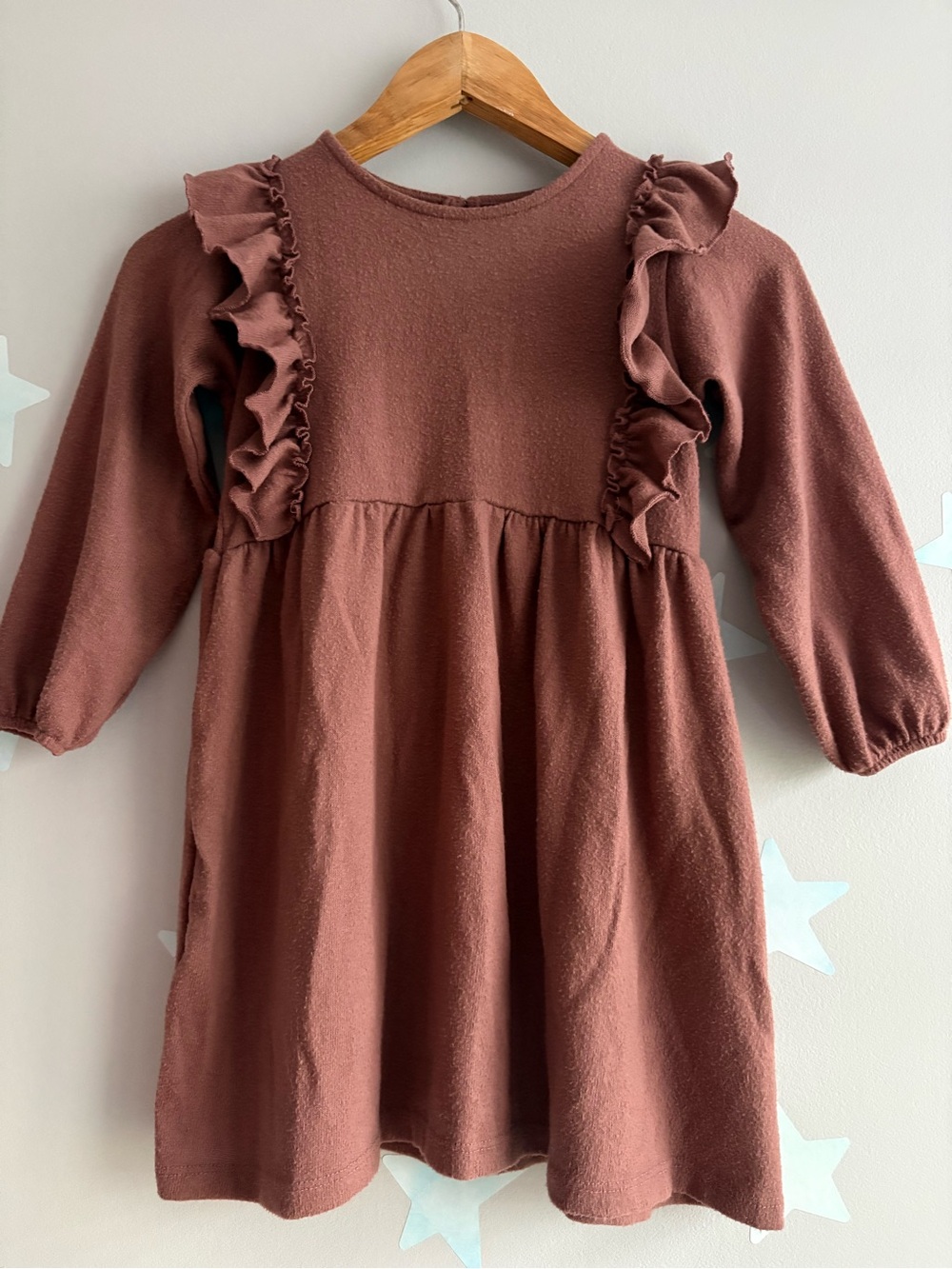 Kids Ruffle-Trim Dress in Dusty Rose